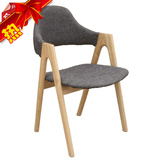 北欧水曲柳餐椅 实木餐椅 扶手椅 简约现代实木餐椅休闲椅子