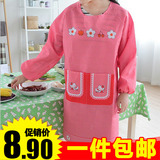 韩版可爱时尚成人护衣罩衣男女厨房做饭长袖围裙反穿衣防水工作服