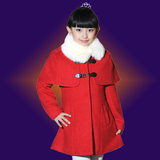 巴拉巴拉雁秋冬装女童韩版毛呢外套大衣儿童羊毛呢子童装2015新款