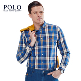 美国皇家保罗POLO春装新品 大格子长袖衬衫纯棉美式衬衣男正品