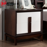 和购家具 北欧实木床头柜 现代卧室简约 楸木简易欧式床边柜HG502