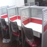 2014新款 天蓝色隔断工作四人屏风办公红色 两人家具办公桌电脑桌