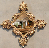 新款欧式美式乡村家居个性炉灶壁挂客厅装饰化妆玄关树脂墙面镜子