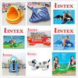 INTEX可爱卡通大龙虾动物造型坐骑 成人儿童充气戏水上游泳圈玩具