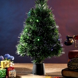 挂在树上的灯齐家 45CM光纤树七彩灯圣诞树桌面摆件迷你小型酒吧