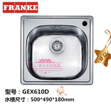 FRANKE瑞士弗兰卡水槽GEX610D不锈钢厨房小单槽日内瓦系列正品