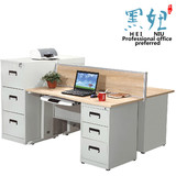 上海黑妞  钢制办公屏风桌 组合柜 三抽落地组合桌 纯钢制电脑桌
