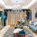 简约现代客厅茶几沙发地毯卧室床边长方形蓝色欧式宜家大地毯定制