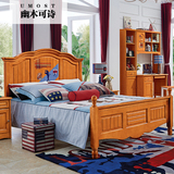 美式乡村儿童床男孩 单人床实木英伦王子床1.2米1.5米卧室家具
