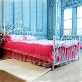 爱特莱斯铁艺床公主床双人床1.8米1.5米婚床儿童床白色家具欧式01