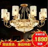 全铜客厅吊灯 简欧美式灯 全铜焊锡灯玻璃吊灯 客厅灯