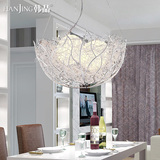 LED鸟巢吊灯创意个性三头餐厅灯吧台卧室饭厅现代简约鱼线吊灯具