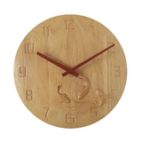 兴木緣创意挂钟现代客厅简约圆形数字静音表木质艺术中式实木挂钟