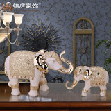 母子大象一对家居装饰品实用树脂工艺品欧式客厅乔迁礼品摆件创意