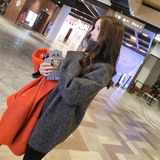 冬季韩国新款百搭时尚气质纯色高领韩版中长款宽松毛衣针织衫潮女