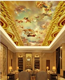无缝欧式3D小天使吊顶壁纸大型壁画卧室客厅天顶墙纸酒店KTV宾馆