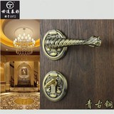 台湾世连泰好铜锁 全铜欧式执手房门锁 纯铜室内分体锁 ME 928-2