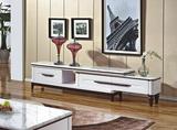 特价简约现代可伸缩烤漆实木理石面电视柜茶几组合客厅组装家具