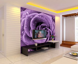 壁纸墙布 紫色玫瑰大型壁画 电视沙发背景墙婚房墙纸卧室浪漫壁纸