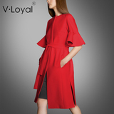 V·Loyal欧美大牌高端定制2016大码女装外套 中长款春季新品风衣