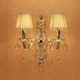 银色双头客厅欧式壁灯 蜡烛创意壁灯 卧室床头水晶壁灯 餐厅壁灯
