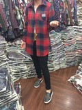 2015秋装新款女装原创文艺格子衬衫女韩版中长款长袖大码棉布衬衣