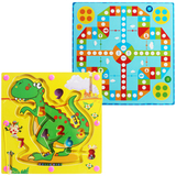 儿童木制二合一磁性走珠迷宫+飞行棋/跳棋 幼儿园宝宝益智力玩具