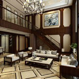 新中式沙发水曲柳实木布艺沙发现代中式茶楼会所洽谈沙发现货家具