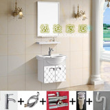 钛镁铝合金卫浴柜 陶瓷盆洗手盆太空铝浴室柜组合洗漱台镜柜L08-1