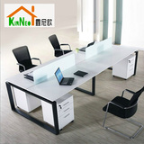 鑫尼欧办公家具公司职员四人位办公桌椅双人组合屏风卡位电脑桌