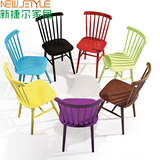 时尚简约实木彩色餐椅 现代北欧温莎椅 咖啡厅餐桌椅子家用靠背椅