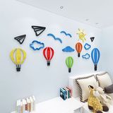 热气球3D贴画亚克力立体墙贴卡通图案防水儿童房卧室墙壁装饰贴画