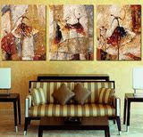 新品大幅数字油画三拼画大幅古典芭蕾舞者客厅卧室抽象人物装饰画