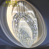 莱特之光椭圆形水晶吸顶灯大型酒店灯工程灯定做 高档客厅灯大气