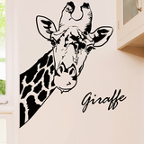 创意墙壁贴纸墙贴画半身长颈鹿客厅个性时尚装饰玄关墙角卧室门贴