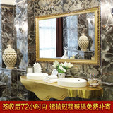式化妆镜欧式定制实木边框浴室镜壁挂卫生间镜子厕所卫浴洗手间美