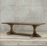 北欧小户型地中海铁艺欧式红木原木实木大板桌实木餐桌椅组合圆桌