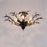 美式铁艺水晶吸顶灯欧式简约创意过道玄关灯地中海餐厅卧室书灯具