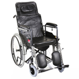 鱼跃轮椅H059B 折叠轻便 带坐便器带餐桌 半躺残疾人 老年代步车