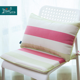 北欧现代简约个信温馨黄绿红条纹高密度海绵可拆洗餐椅垫座椅垫