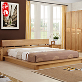 御颢简约双人床现代板式原木色床欧式式榻榻米床1.8米3B018