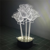情人节礼物led创意台灯3D个性小台灯USB节能小夜灯木质底座