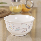 饭碗陶瓷家用米饭碗 陶瓷碗餐具 4.5寸瓷碗 中式金钟碗护边碗