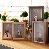 欧式个性相框摆台创意家居柜台木质6寸7寸8寸相片架奶茶店装饰品