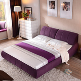 可拆洗布艺床 现代简约小户型卧室软床储物双人婚床 1.8米布床