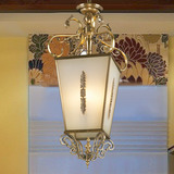 欧式复式楼楼梯长吊灯 美式复古玄关灯走廊灯 新古典铜灯全铜吊灯