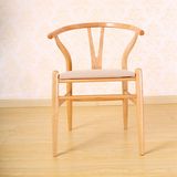 现代实木叉骨Y椅原木咖啡椅书椅圈椅白橡会所洽谈椅