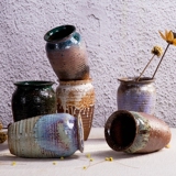 景德镇创意粗陶陶瓷 陶罐花瓶客厅电视柜插花茶室小摆件简约现代