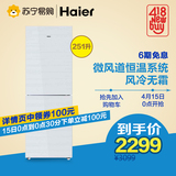 Haier/海尔 BCD-251WDGW 251升节能电脑风冷双开门家用两门电冰箱