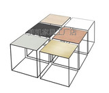 现货简约北欧设计师方形茶几 个性边几边桌 Twin Table By Lassen